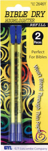 Bible Dry Highlighter 6 Refills GTL Yellow (3 packs of 2) Vibrant Color