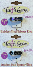 Ring Size 7 Faith Gear Stainless Steel Spinner Ring Ladies 2-Ring Set