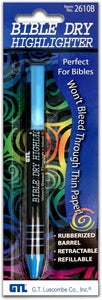 Bible Dry Highligher Pen Blue Comfort Grip Vibrant Color