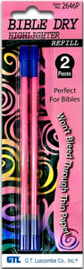 Bible Dry Highlighter Pen + 2 Refills GTL Pink Comfort Grip Vibrant Color