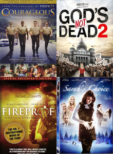 Courageous, God's Not Dead 2, Fireproof, Sarah's Choice 4DVD