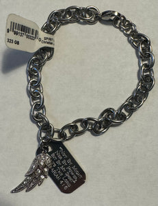 Bracelet (323GB) Eagles Wing 7" Sterling Silver Zechariah 4:6