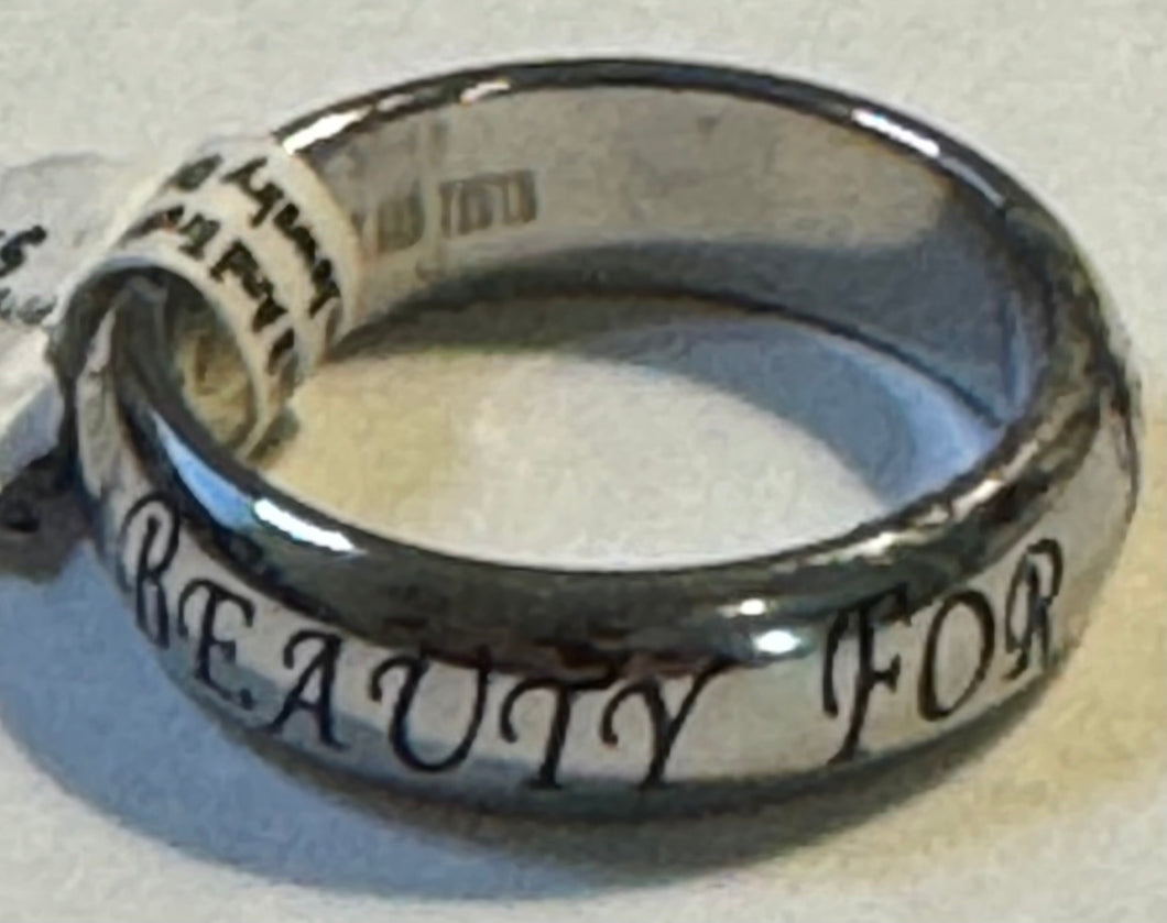 Ring (REF ASHES 6) Beauty For Ashes Isa 61:3 w/Cross Size 6