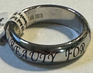Ring (REF ASHES 7) Beauty For Ashes Isa 61:3 w/Cross Size 7