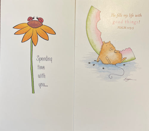 Card Friendship : Flower & Good Things (2 ea. pack of 4)