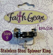Ring Size 9 Faith Gear Stainless Steel Spinner Ring Ladies 2-Ring Set