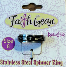 Ring Size 8 Faith Gear Stainless Steel Spinner Ring Ladies 2-Ring Set