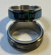 Ring Size 8 Faith Gear Stainless Steel Spinner Ring Mens 2-Ring Set