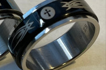 Ring Size 8 Faith Gear Stainless Steel Spinner Ring Mens 2-Ring Set