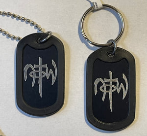 Dog Tag Chain Necklace w/matching Key Chain LOVE