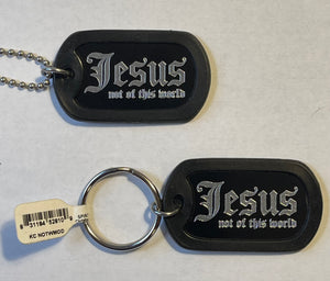 Dog Tag Chain Necklace w/matching Key Chain Jesus : not of this world