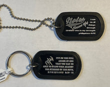 Dog Tag Chain Necklace w/matching Key Chain NOTW : Jesus Phil 4:13