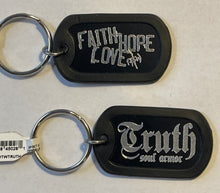 Dog Tag Key Chain 2-FOR-1 Faith Soul Armor : Faith Hope Love