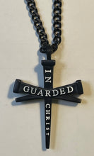 Necklace (TH GUARD 24) Men's Black Three Nail Cross Guarded in Christ Phil 4:6,7