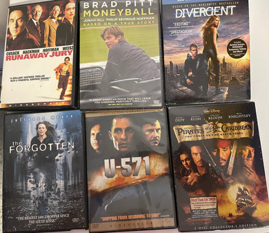 Pirates of the Caribbean, U-571, Moneyball, Forgotten + more Bundle Pack 6DVD