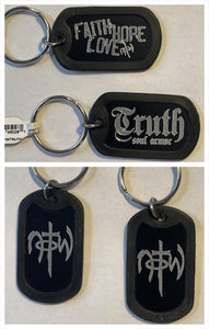 Dog Tag Key Chain 2-FOR-1 Faith Soul Armor : Faith Hope Love