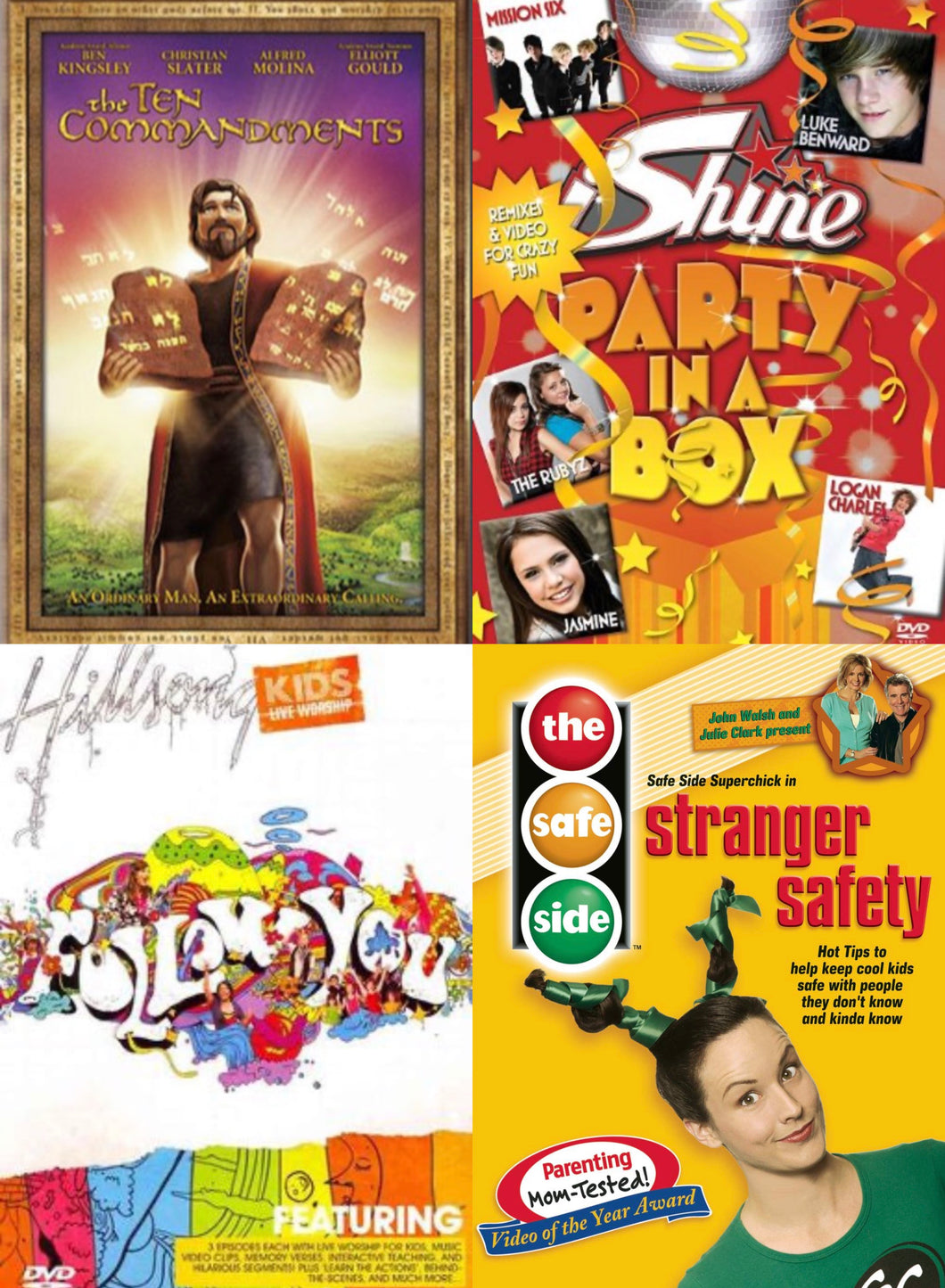 The Ten Commandments, Hillsong Kids Follow You, iShine, Stranger Safety 4DVD