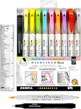Mild Liner Highlighter Inductive Bible Study Translucent Color Marker Assorted Mild Colors 10-Piece Set W/Clear Ruler