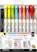 Mild Liner Highlighter Inductive Bible Study Translucent Color Marker Assorted Mild Colors 10-Piece Set W/Clear Ruler
