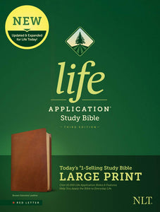 NLT Life Application Study Bible Large Print Brown Geniune Leather