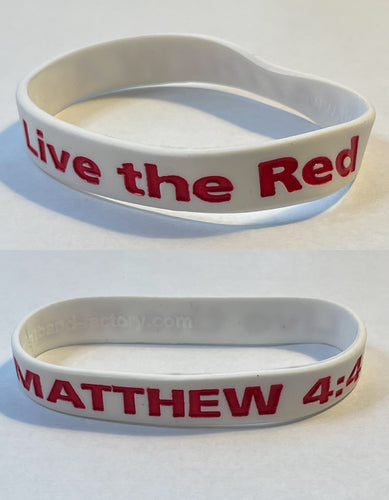 Wristband Silicone Live the Red Matthew 4:4 (pack of 20)