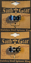 Ring Size 8 Faith Gear Stainless Steel Spinner Ring Mens 2-Ring Set