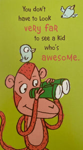 Card Congratulations : Awesome, Watermelon, Monkey, Cakes, Skunk, Castle (pack of 6)