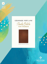 NLT Courage for Life Women's Filament Study Bible Genuine Leather Brown