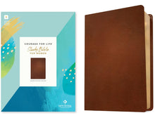 NLT Courage for Life Women's Filament Study Bible Genuine Leather Brown