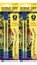 Bible Dry Highlighter 4 Refills GTL Yellow (2 packs of 2) Vibrant Color