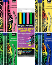 Bible Dry Highlighter Kit GTL 4 Pens + 8 Refills Yellow, Blue, Green, Pink