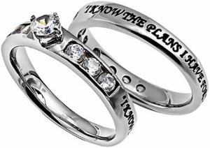 Ring Size 7 (PS I Know 7) Stainless Steel Christian Womens Abstinence Jer 29:11