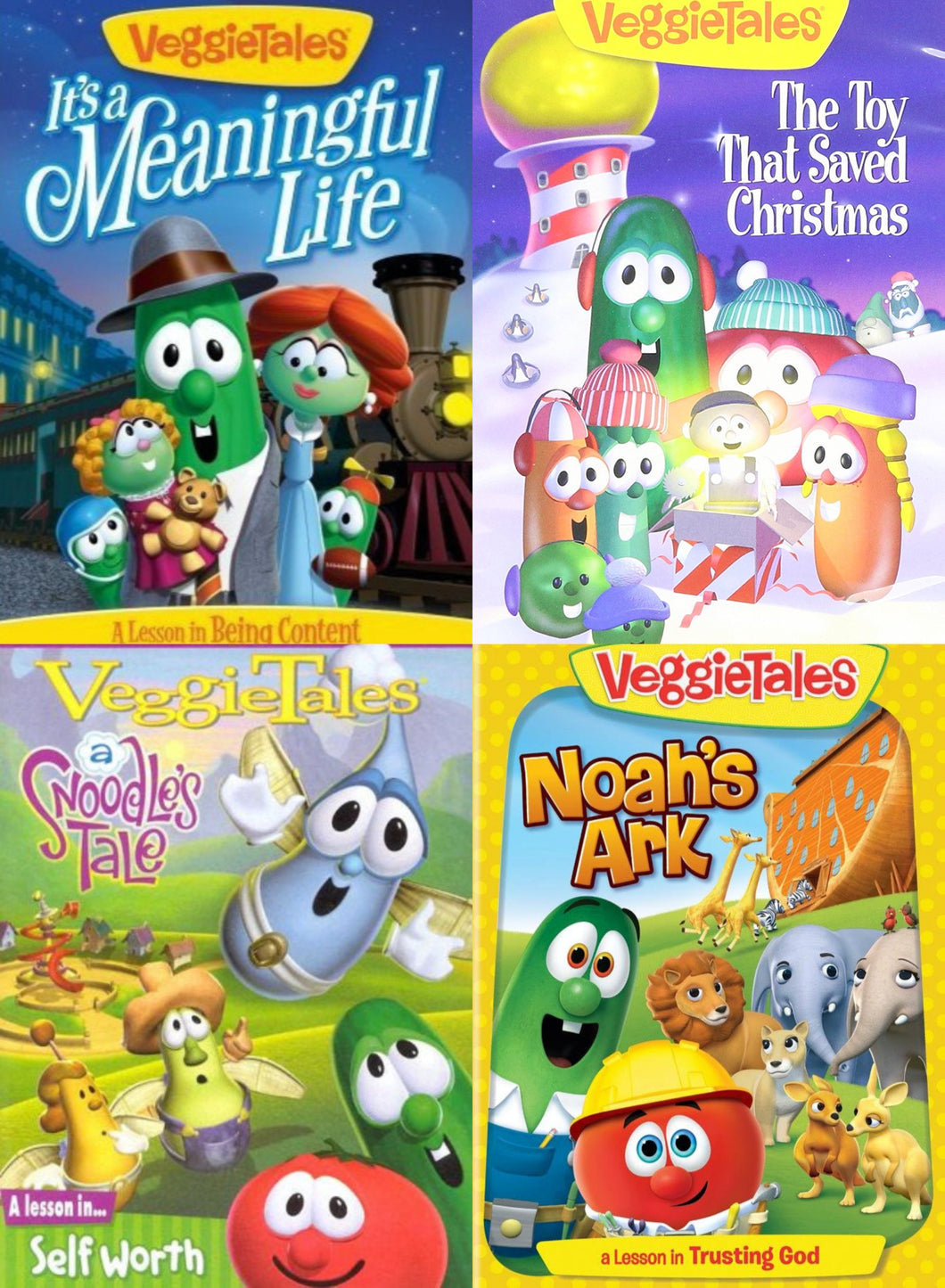 VeggieTales It's a Meaningful Life, Toy That Saved Christmas, Snoodle's Tale, Noah's Ark 4DVD