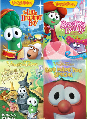 VeggieTales Little Drummer Boy, Sweetpea Beauty, Wonderful Wizard, God Made 4DVD