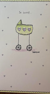 Card Baby, Thinking of You : Chubby Cute, Just a Little, Smile, So Sweet 4 Different Cards, 2 each (pack of 8)