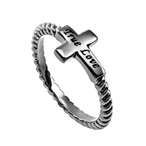 Ring Size 7 (Sim Tr Love 7) Simplicity Cross Ring