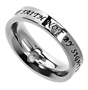 Ring Size 5 (SOL WBF 5) Women's Solitaire Ring Walk By Faith Not By Sight