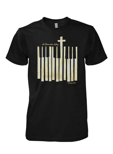 T-Shirt JNIP Jesus Name I Play Piano Col. 3:23