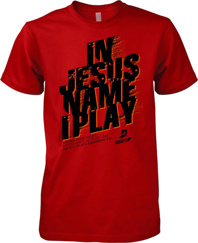 T-Shirt JNIP Jesus Name I Play Dry-fit Red
