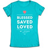T-Shirt Blessed Saved Loved JXL (Ladies Cut)
