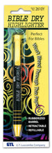 Bible Dry Highlighter Pen + 2 Refills GTL Yellow Comfort Grip Vibrant Color