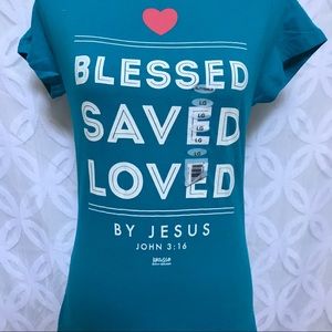T-Shirt Blessed Saved Loved JXL (Ladies Cut)